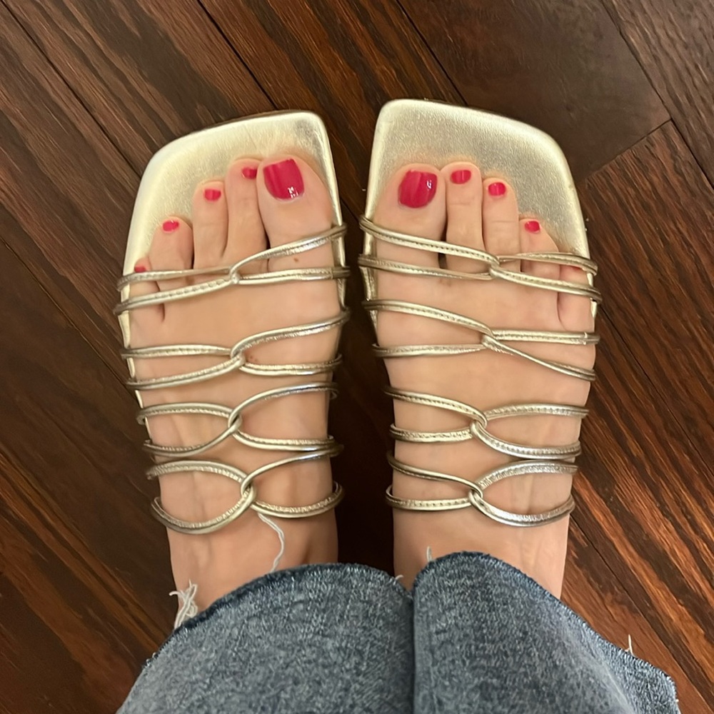 Marc Fisher gold sandals